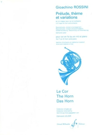 Prelude, theme et variations mi majeur pour cor en fa ou mi et piano