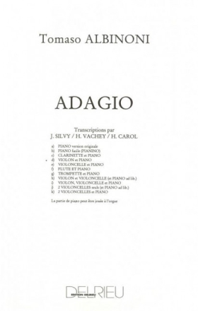Adagio pour flute (ou violon, violoncelle) et piano