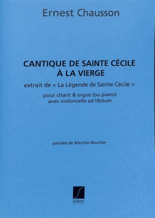 CANTIQUE DE SAINTE CECILE A LA VIERGE POUR ORGUE (PIANO) ET CHANT MUSIQUE D'EGLISE