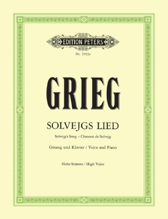 Solvejgs Lied f�r hohe Singstimme und Klavier