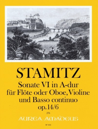 Sonate A-Dur op.14,6 f�r Fl�te (Oboe), Violine und Bc Partitur und Stimmen