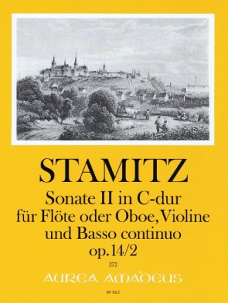 Sonate C-Dur op.14,2 f�r Fl�te (Violine/Oboe), Violine und Bc Partitur und Stimmen