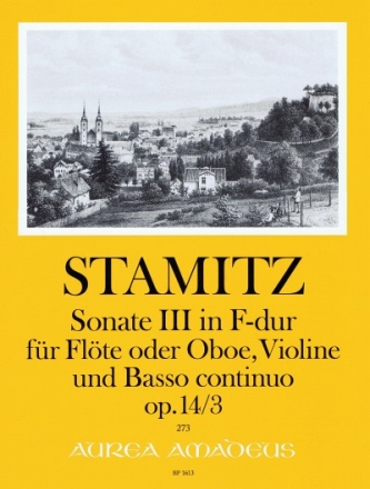 Sonate F-Dur op.14,3 f�r Fl�te (Oboe), Violine und Bc Partitur und Stimmen