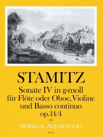 Sonate g-Moll op.14,4 f�r Fl�te (Violine/Oboe), Violine und Bc Partitur und Stimmen