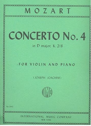 Concerto D major KV218 for violin an orchestra for violin and piano