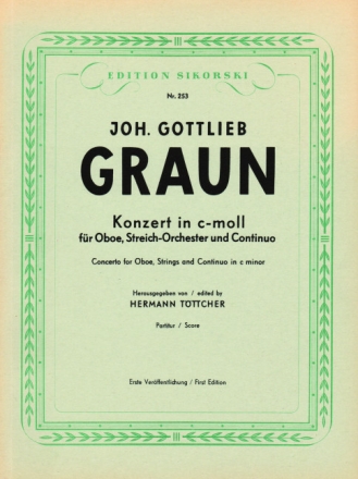 Konzert c-Moll f�r Oboe, Streichorchester und Bc Partitur
