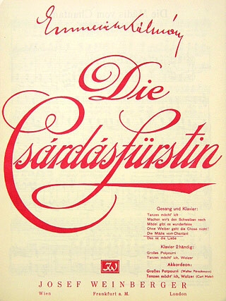Die M�dis von Chantant  aus Die Csardasf�rstin f�r Gesang und Klavier