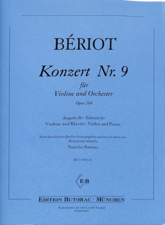 Konzert Nr.9 op.104 f�r Violine und Orchester f�r Violine und Klavier