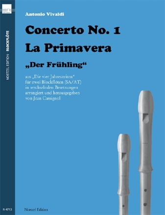 Konzert op.8,1 RV269 (Der Fr�hling) f�r 2 Blockfl�ten (SA/AT) Spielpartitur