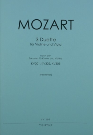 3 Duette nach Sonaten f�r Violine und Klavier: f�r Violine und Viola 