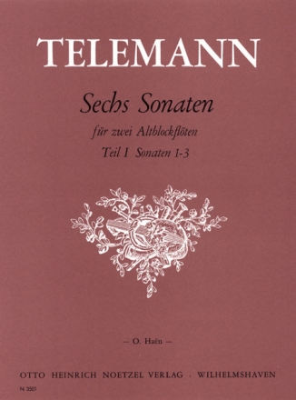 6 Sonaten Band 1 (Nr.1-3) f�r 2 Altblockfl�ten Spielpartitur