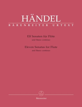 11 Sonaten f�r Fl�te und Bc (Klavierstimme extra, ausgesetzt)