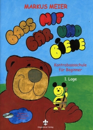 Bass mit B�r und Biene - Erste Lage f�r Kontrabass