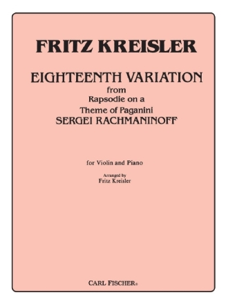 18. Variation from Rhypsody on a theme of Paganini for violin and piano