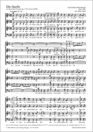 Rheinberger, Josef Gabriel: Die Quelle Coro SATB P