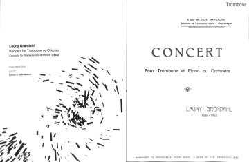 Concerto for trombone and orchestra for trombone and piano