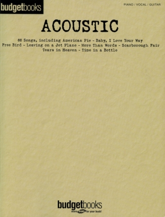 Budgetbooks Acoustic: Songbook piano/voice/guitar