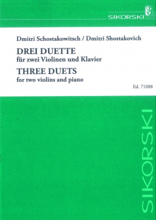 3 Duette f�r 2 Violinen und Klavier Partitur und Stimmen,  Archivkopie