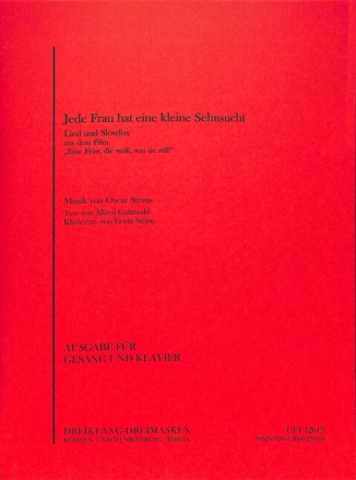 Jede Frau hat irgendeine Sehnsucht f�r Gesang und Klavier