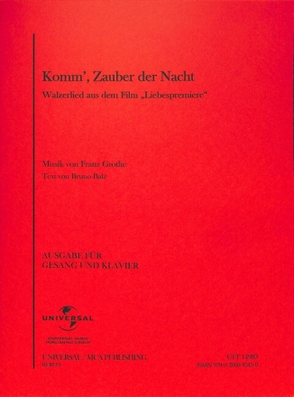 Franz Grothe Komm, Zauber der Nacht Gesang und Klavier