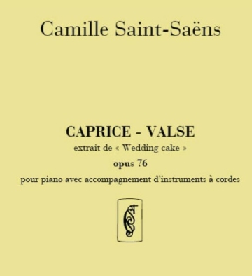 C. Saint Saens Wedding Cake Op 76 Partition Musica Da Camera