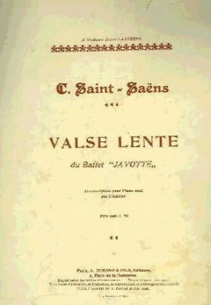C. Saint Saens Valse Lente Piano Pianoforte