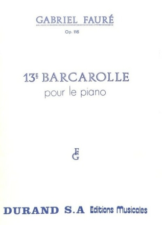Faure  Barcarolle N 13 Piano Piano