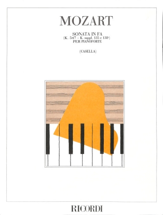 W.A. Mozart Sonate Kv Anh. 135 E 138 A In Fa PIANO