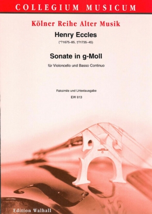 Sonate g-moll f�r Violoncello und Bc Faksimile und Urtextausgabe