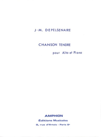 Depelsenaire  Chanson Tendre Vla Viola or 2 Viole and Piano