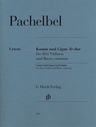 Kanon und Gigue D-Dur f�r 3 Violinen und Bc Partitur und Stimmen