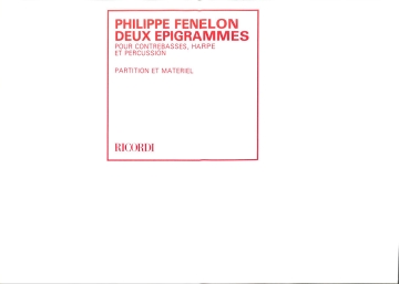 Fenelon 2 Epigrammes Contrebasse Harpe Et Perc Musica Da Camera