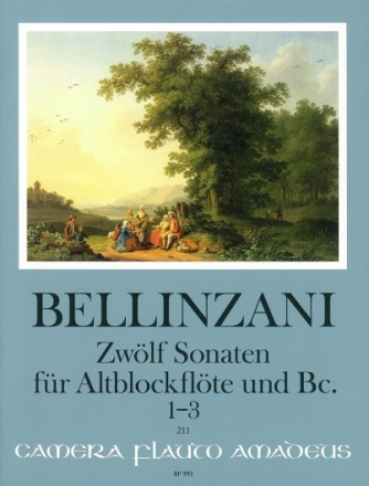 12 Sonaten op.3 Band 1 (Nr.1-3) f�r Altblockfl�te (Fl�te/Violine) und Bc Partitur und Stimmen