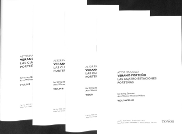 Verano porteno  f�r Streichquartette Stimmen