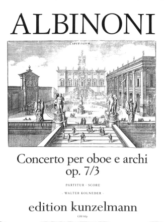 Konzert B-Dur op.7,3 f�r Oboe und Streichorchester Partitur