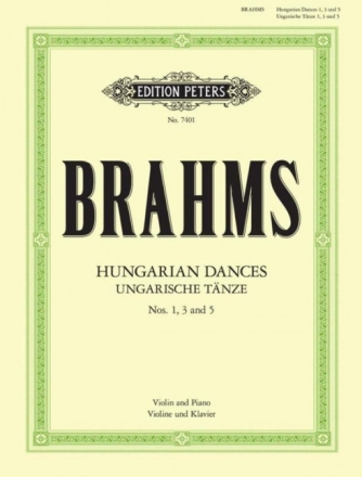 Hungarian Dances nos. 1, 3, 5 for violin and piano