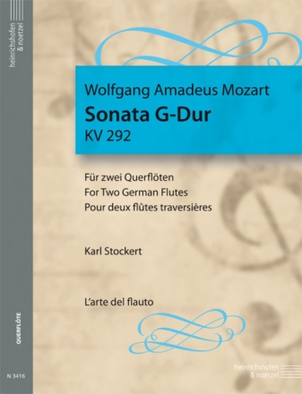 Sonate G-Dur KV292 f�r 2 Fl�ten Spielpartitur
