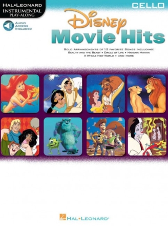 Disney Movie Hits (+CD) for cello solo with playalong accompaniment