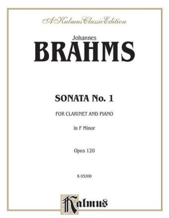 Brahms Sonata No. 1, Op. 120   C  Kalmus Classic Series