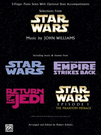 Star Wars Selections: for 5-finger piano (with accompaniment piano 2 ad lib) score