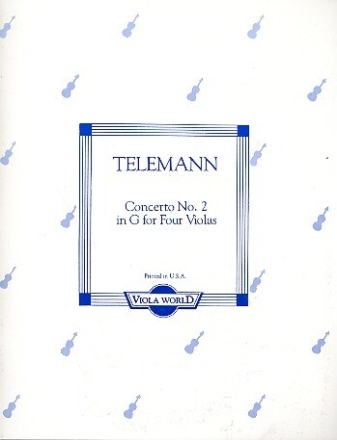 Concerto g major no.2 for 4 violas SCORE+PARTS