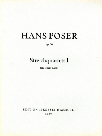Streichquartett Nr. 1 op.20  (In einem Satz)  Taschenpartitur