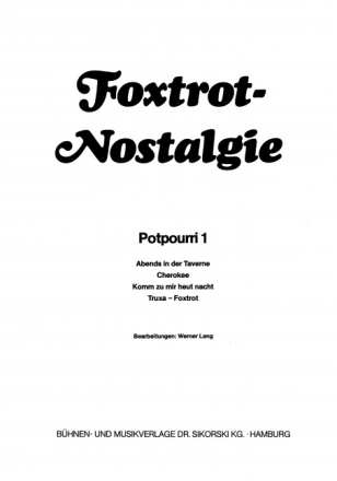 : Foxtrot-Nostalgie Potpourri 1/2 Klavier
