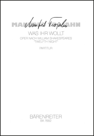 Was ihr wollt Oper nach William Shakespeare Studienpartitur