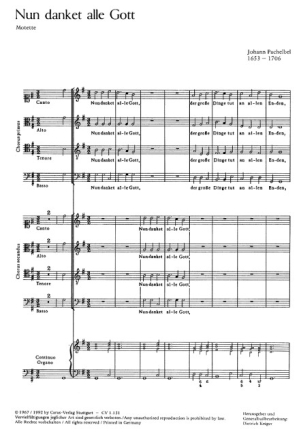 Nun danket alle Gott Coro SATB/SATB, Bc P