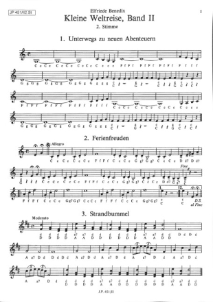 Kleine Weltreise Band 2 2. Stimme Leichte Spielst�cke f�r Akkordeon/ Melodica