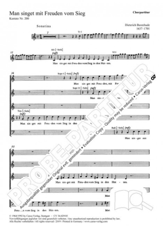 Man singet mit Freuden vom Sieg f�r gem Chor und Instrumente Chorpartitur