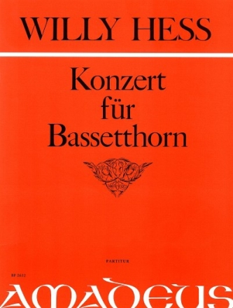 HESS W. Bassetthornkonzert op.116 - Partitur Bassetthorn, Orchester