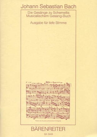 Schemelli-Gesangbuch f�r tiefe Singstimme und Klavier
