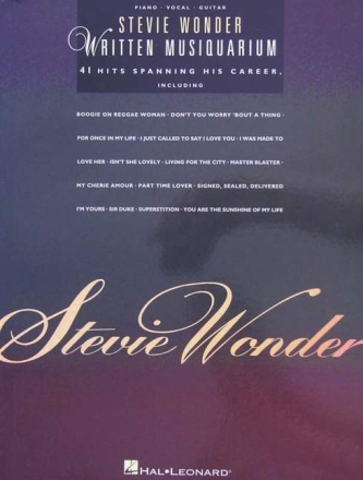Stevie Wonder: Written Musiquarium songbook piano/vocal/guitar